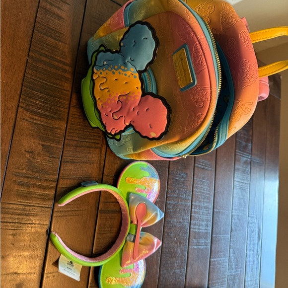 Disney Aulani Hawaiian Shave Ice Loungefly Backpack with Mickey  ears !! New - Picture 1 of 5